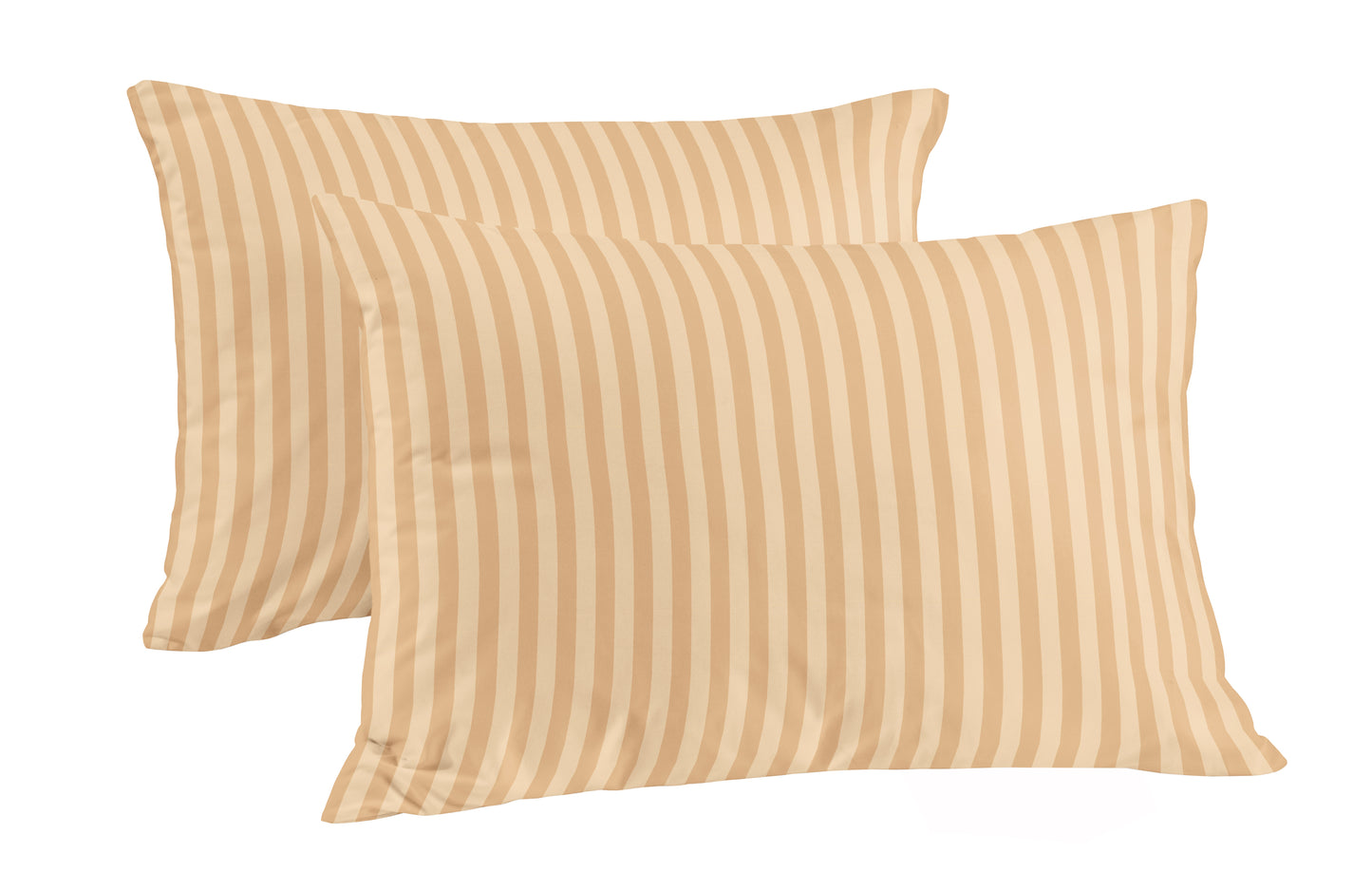 Pure Luxe - 100% Cotton 210 TC Satin Stripe King Size Bedsheet - Beige