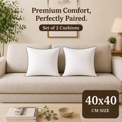 Risita Home Linen Microfibre Cushion Pack (White, Black)
