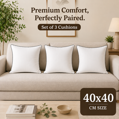 Risita Home Linen Microfibre Cushion Pack (White, Black)