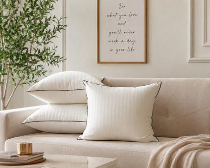 Risita Home Linen Microfibre Cushion Pack (White, Black)
