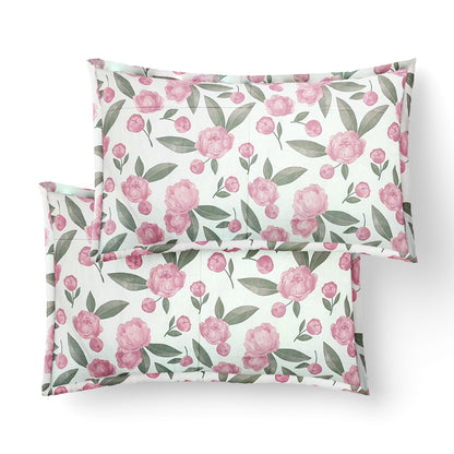 Elegance 100% Cotton King Size Bedsheet - Pink & Green